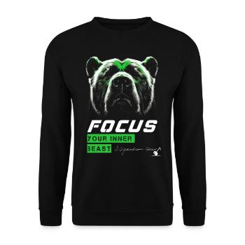 Focus your beast - Workout Shirt - Asgardian Gear - Unisex Sweatshirt - black - Front - Alina (178cm) & Michal (187cm)