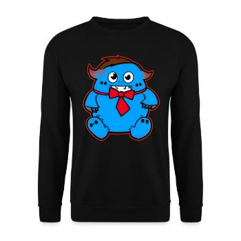 Mignon monstre zombie bleu avec arc rouge - Sweat-shirt Unisexe - noir - Devant - Alina (178cm) & Michal (187cm)