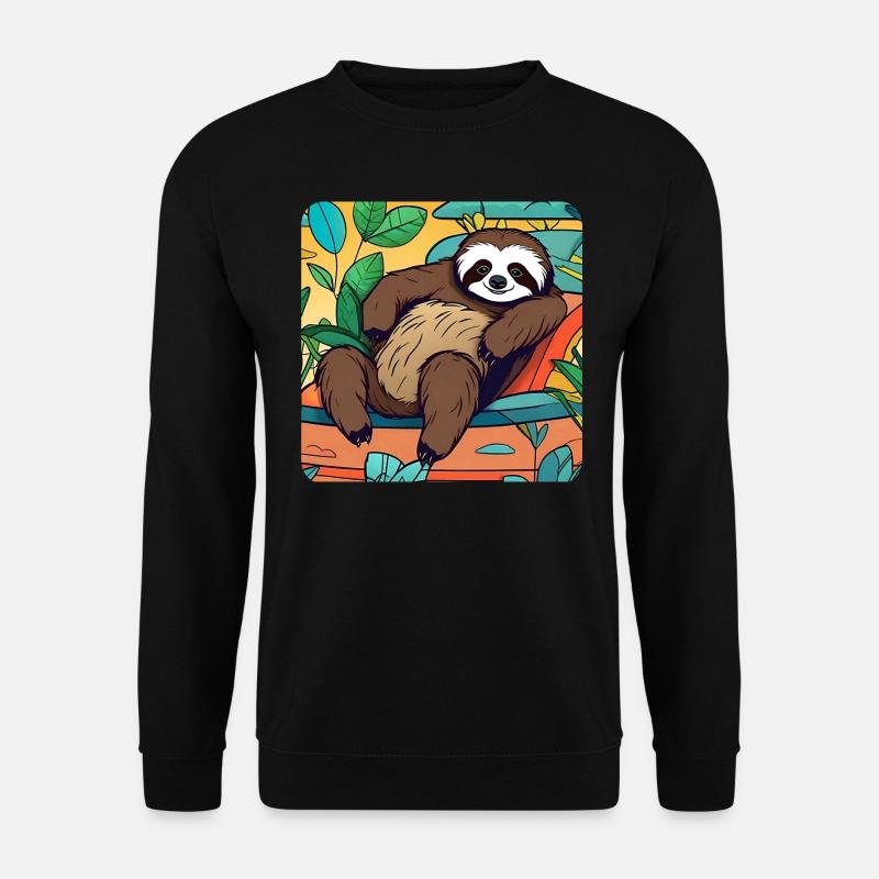 Relaxed sloth - Unisex Sweatshirt - black