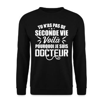 That's Why I'm a Doctor - Doctor Gift - Unisex Sweatshirt - black - Front - Alina (178cm) & Michal (187cm)