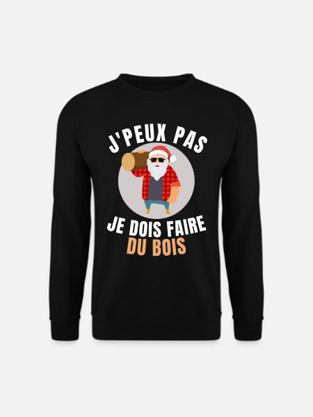 I can't I have to make wood, Santa Claus - Unisex Sweatshirt - black