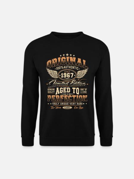 Original 1967 Jahrgang geboren Geburtstag Geschenk - Unisex Pullover - Schwarz