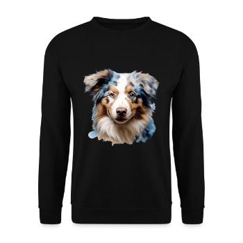Austrailianischer Schäferhund - Unisex Pullover - Schwarz - Vorne - Alina (178cm) & Michal (187cm)