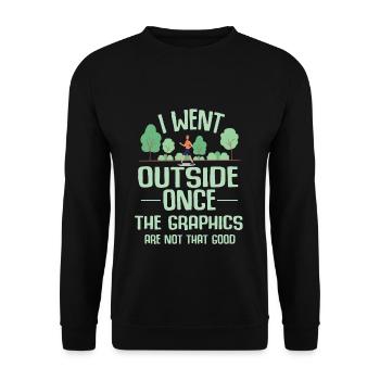Gamer à l’extérieur graphiques pause résolution blague cadeau - Sweat-shirt Unisexe - noir - Devant - Alina (178cm) & Michal (187cm)
