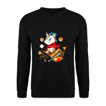 Gamer Unicorn Dungeon RPG Tabletop Funny Gift - Unisex Sweatshirt - black - Front - Alina (178cm) & Michal (187cm)