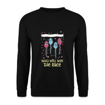 Gender Reveal Party I race de spermatozoïdes - Sweat-shirt Unisexe - noir - Devant - Alina (178cm) & Michal (187cm)