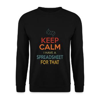 Feuille de calcul Keep Calm - Sweat-shirt Unisexe - noir - Devant - Alina (178cm) & Michal (187cm)
