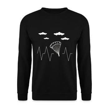 Gleitschirm Fliegen Paragliding Fallschirm Berge - Unisex Pullover - Schwarz - Vorne - Alina (178cm) & Michal (187cm)