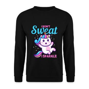 Einhorn ich nicht schwitzen I Sparkle Geschenk - Unisex Pullover - Schwarz - Vorne - Alina (178cm) & Michal (187cm)
