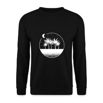 plage mer palmiers vacances soleil - Sweat-shirt Unisexe - noir - Devant - Alina (178cm) & Michal (187cm)
