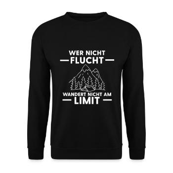 Bergsteiger Wanderer Wandern Berge Klettern Hütte - Unisex Pullover - Schwarz - Vorne - Alina (178cm) & Michal (187cm)