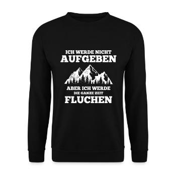 Wandern trekking Bergsteiger Klettern Berg Gipfel - Unisex Pullover - Schwarz - Vorne - Alina (178cm) & Michal (187cm)