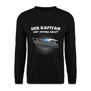 Yacht Motorboot Ozean Kapitän Segelboot Anker - Unisex Pullover - Schwarz - Vorne - Alina (178cm) & Michal (187cm)