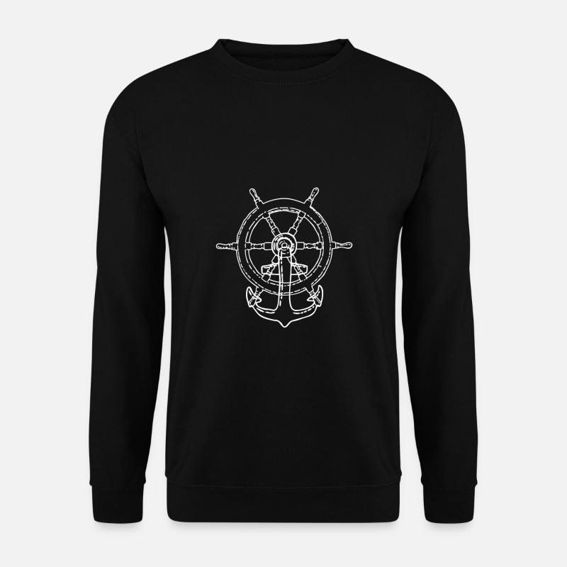 Segeln Segler Segel Boot Kapitän Meer Yacht Anker - Unisex Pullover - Schwarz