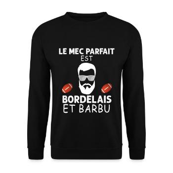 Le Bordelais Parfait Existe C'est Le Mien - Sweat-shirt Unisexe - noir - Devant - Alina (178cm) & Michal (187cm)