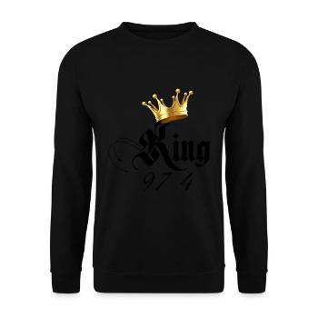 Wiedersehen 97 vier König Geschenk Mann und Kind - Unisex Pullover - Schwarz - Vorne - Alina (178cm) & Michal (187cm)