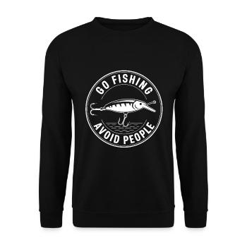 Go fishing, avoid people, rest by the water - Unisex Sweatshirt - black - Front - Alina (178cm) & Michal (187cm)
