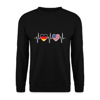 Allemagne États-Unis d’Amérique 764 - Sweat-shirt Unisexe - noir - Devant - Alina (178cm) & Michal (187cm)