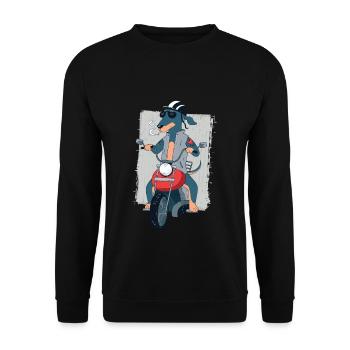 Rocker teckel sur cadeau de motard moto 1187 - Sweat-shirt Unisexe - noir - Devant - Alina (178cm) & Michal (187cm)