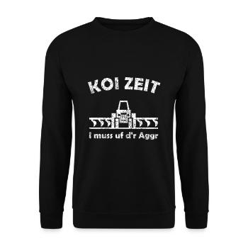 Koi Zeit I muss dr aggr 1123 - Unisex Pullover - Schwarz - Vorne - Alina (178cm) & Michal (187cm)