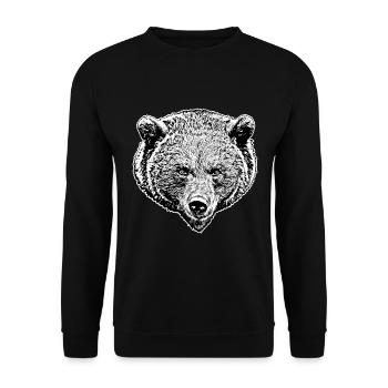 Grizzly black and white - Unisex Sweatshirt - black - Front - Alina (178cm) & Michal (187cm)