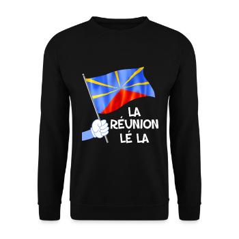 Drapeau merveilleux De L'ile de la Réunion - Sweat-shirt Unisexe - noir - Devant - Alina (178cm) & Michal (187cm)