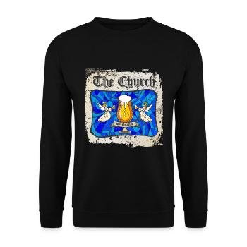 The Church is my religion - international Pub - Unisex Pullover - Schwarz - Vorne - Alina (178cm) & Michal (187cm)