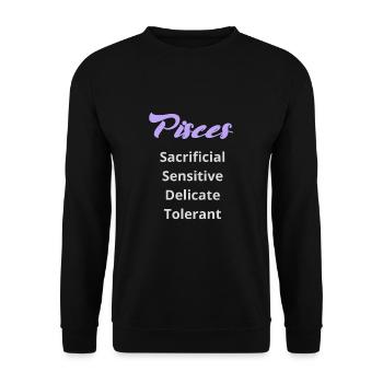 Logo signe astrologique "poisson" - Sweat-shirt Unisexe - noir - Devant - Alina (178cm) & Michal (187cm)