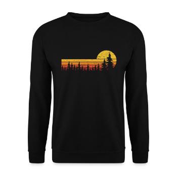Wald Natur Bäume Wildnis Outdoor Wandern - Unisex Pullover - Schwarz - Vorne - Alina (178cm) & Michal (187cm)