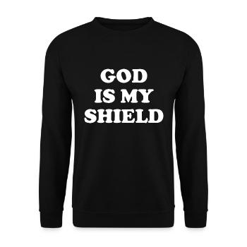 God Is My Shield - Unisex Sweatshirt - black - Front - Alina (178cm) & Michal (187cm)
