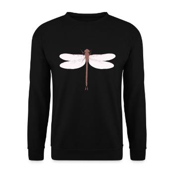 Libelle Odonata Cottagecore Goblincore - Unisex Pullover - Schwarz - Vorne - Alina (178cm) & Michal (187cm)