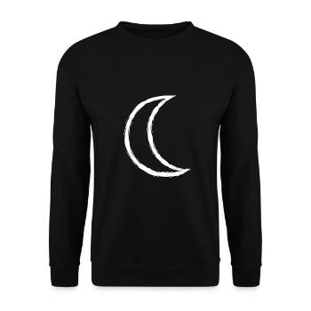 Celtic symbol moon white - Unisex Sweatshirt - black - Front - Alina (178cm) & Michal (187cm)