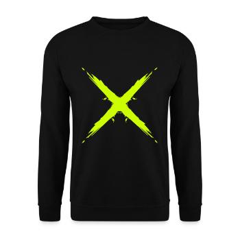 Kreuz Design Vektor Gelb - Unisex Pullover - Schwarz - Vorne - Alina (178cm) & Michal (187cm)