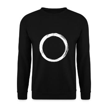 Circle icon brush new variant design white - Unisex Sweatshirt - black - Front - Alina (178cm) & Michal (187cm)