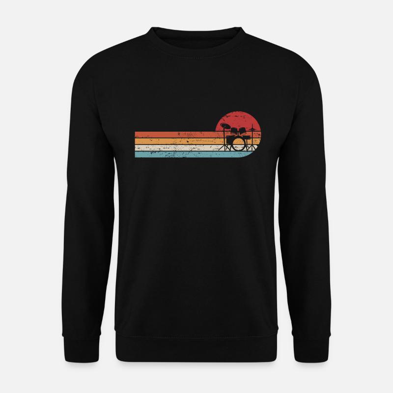 Retro Drums Drummer Percussion - Unisex Sweatshirt - black