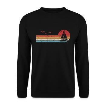 Rétro Voile Sailor Voilier Capitaine - Sweat-shirt Unisexe - noir - Devant - Alina (178cm) & Michal (187cm)