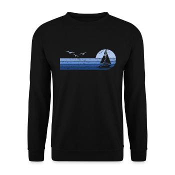 Voilier Sailor Sailboat Captain - Sweat-shirt Unisexe - noir - Devant - Alina (178cm) & Michal (187cm)