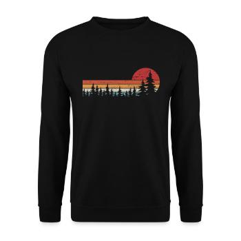 Rétro Forêt Nature Arbres Nature Lover Nature sauvage - Sweat-shirt Unisexe - noir - Devant - Alina (178cm) & Michal (187cm)