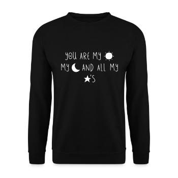 You are My Sun My Moon and All My Stars - Unisex Pullover - Schwarz - Vorne - Alina (178cm) & Michal (187cm)