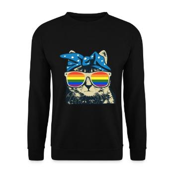 Arc en ciel de chat - Sweat-shirt Unisexe - noir - Devant - Alina (178cm) & Michal (187cm)
