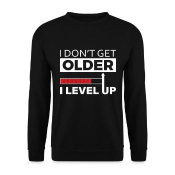 I Don't Get Older I Level Up - Gaming Quote - Unisex Sweatshirt - black - Front - Alina (178cm) & Michal (187cm)