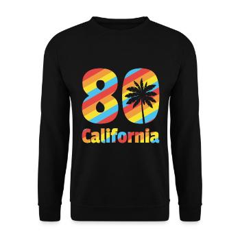 80er Jahre Kalifornien Vintage - Unisex Pullover - Schwarz - Vorne - Alina (178cm) & Michal (187cm)
