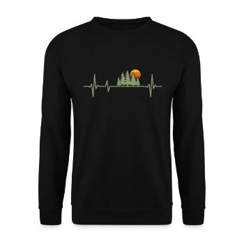 Wald Herzschlag Natur Bäume Landschaft - Unisex Pullover - Schwarz - Vorne - Alina (178cm) & Michal (187cm)
