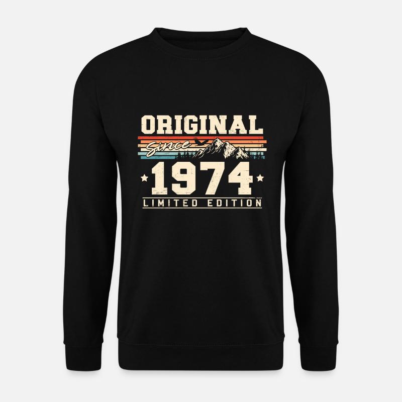 Jahrgang 1974 geboren Vintage Geburtstag Geschenk - Unisex Pullover - Schwarz