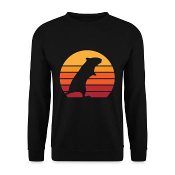 Gerbil vintage | Retro sun for mouse owners - Unisex Sweatshirt - black - Front - Alina (178cm) & Michal (187cm)
