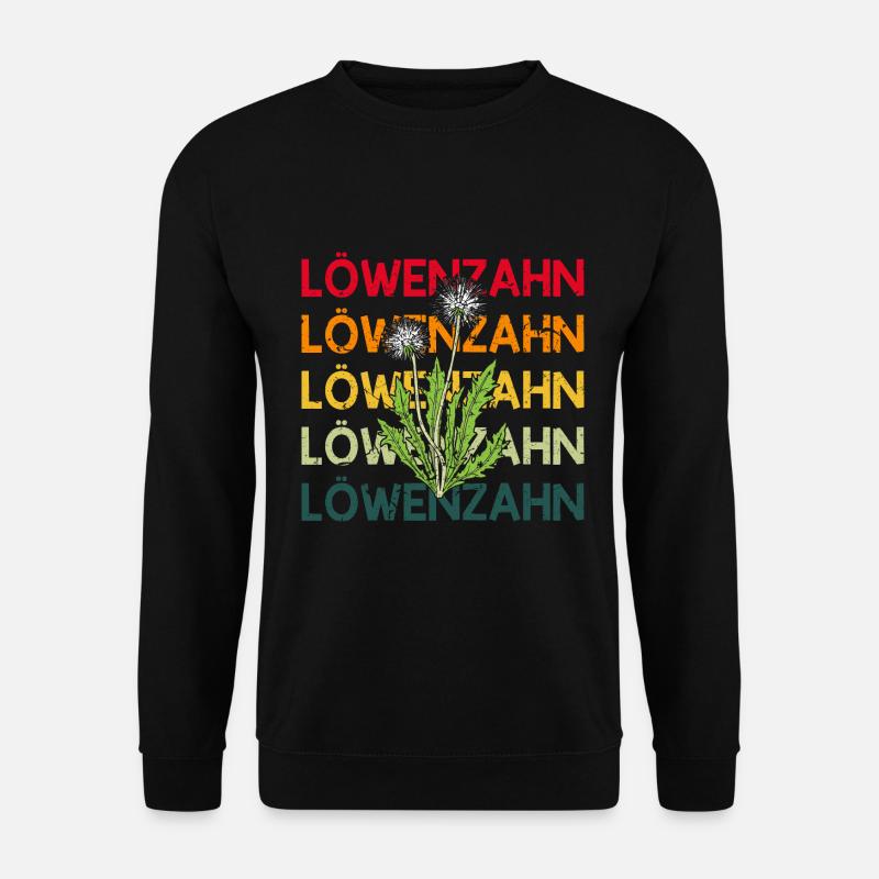 Retro Löwenzahn Pusteblume - Unisex Pullover - Schwarz