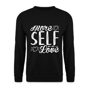 More Self Love - Unisex Pullover - Schwarz - Vorne - Alina (178cm) & Michal (187cm)