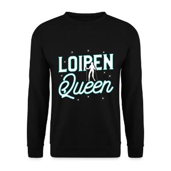 Loipen Queen Skilangläuferin Skaterin Wintersportl - Unisex Pullover - Schwarz - Vorne - Alina (178cm) & Michal (187cm)