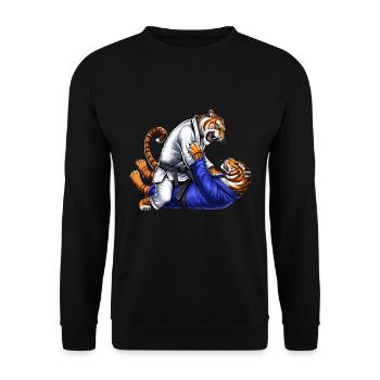 Tigers Jiu Jitsu Wrestling - Unisex Sweatshirt - black - Front - Alina (178cm) & Michal (187cm)