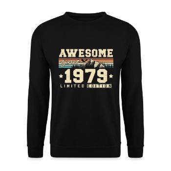Großartig seit 1979 Jahrgang Vintage Geburtstag - Unisex Pullover - Schwarz - Vorne - Alina (178cm) & Michal (187cm)
